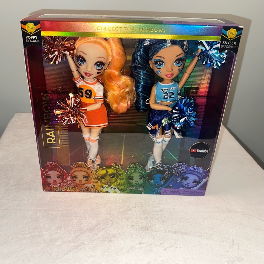 Rainbow Cheer Doll Duo - Orange and Blue Edition